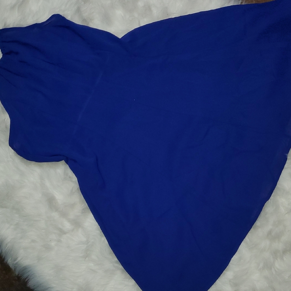 Womens Halter Blue Dress